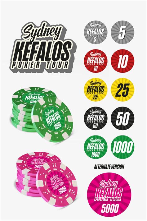 Customizable Poker Chip Sticker Template Design