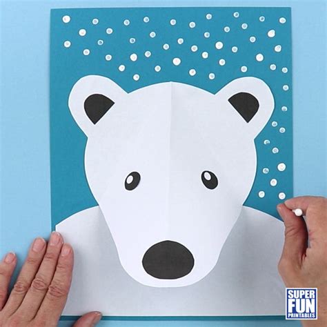 Polar bear craft template 6