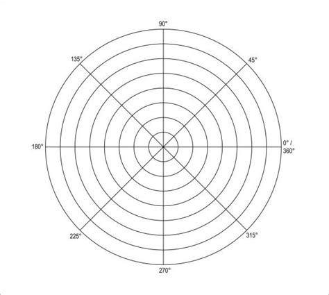 Polar Coordinate Paper Templates for Microsoft Word