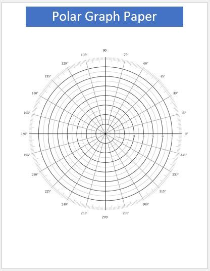 Polar Coordinate Paper Templates for Microsoft Word