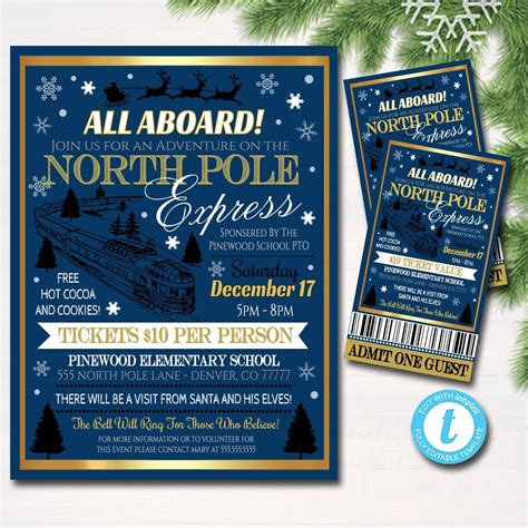 Polar Express Christmas Tree Invitation