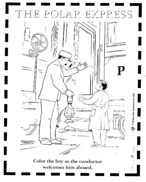 Polar Express Conductor Coloring Page