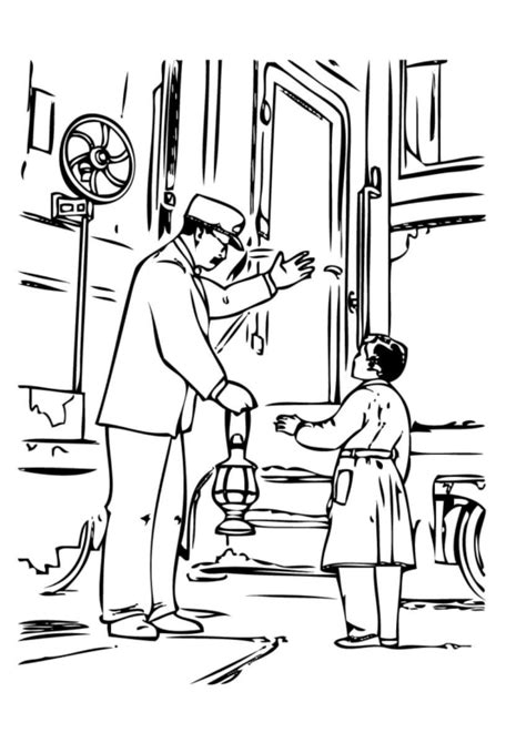 Polar Express conductor coloring page