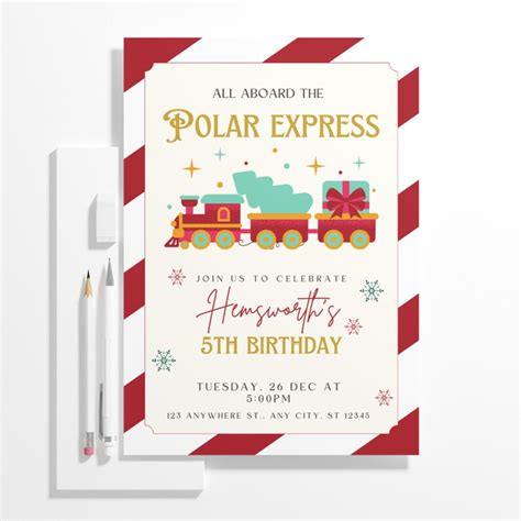 Polar Express Invitation Templates