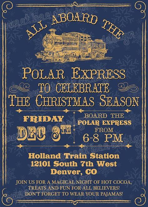 Polar Express Santa Claus Invitation