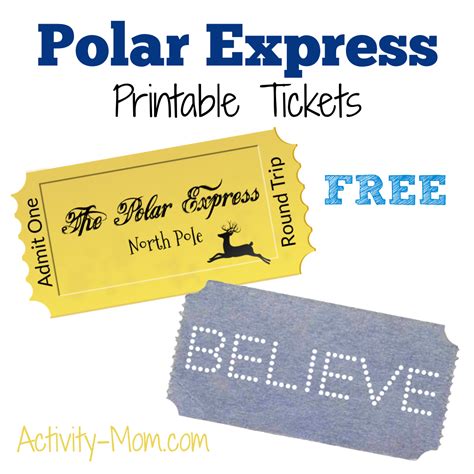 Polar Express Ticket with Snowflakes