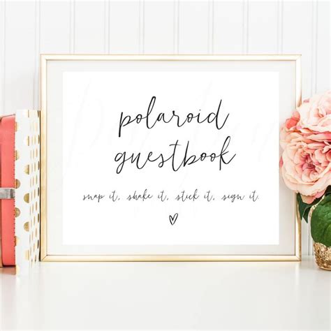 Polaroid Guest Book Sign Template Printable