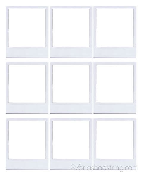 Polaroid picture frame template 10