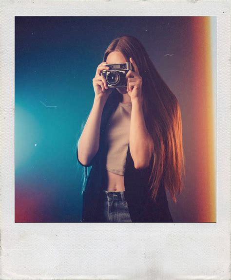 Create a retro-inspired team photo with a Polaroid-style template