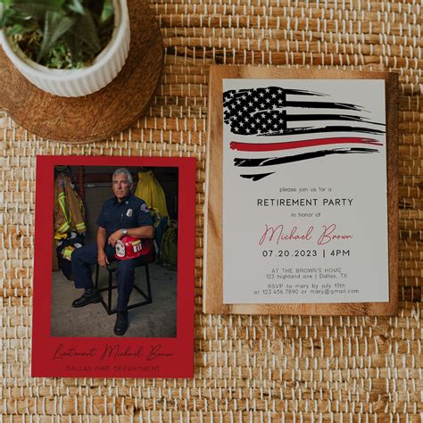 Police and fire department retirement party invitation template example 10