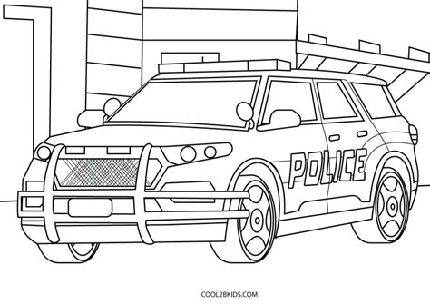 Police Car Printable Coloring Pages For Kids Designs