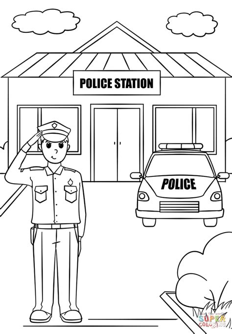 Police Community Event Coloring Page