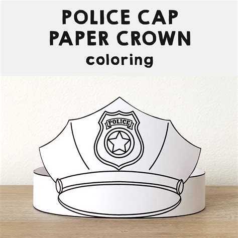 Police Hat Template for Crafts