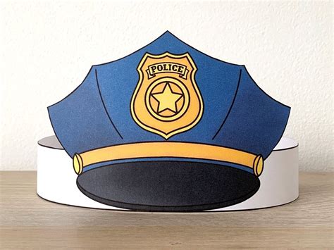 Police Hat Template for Kids