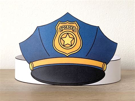 Police Hat Template Printable for Kids