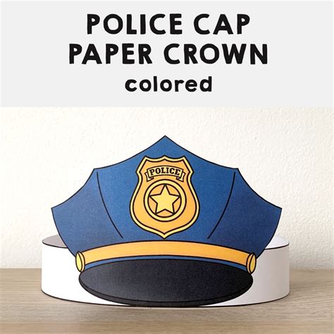 Police Hat with Police Patch Template