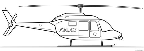 Police Helicopter Coloring Page