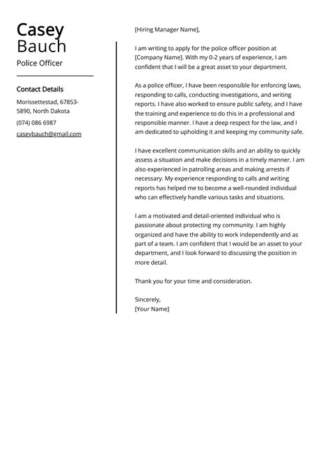 Police Officer Cover Letter Examples