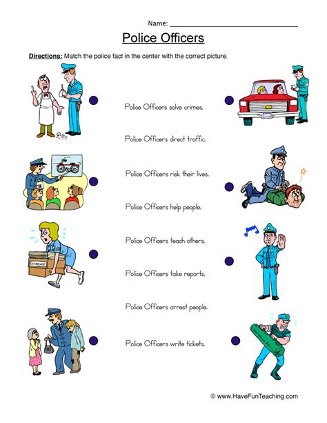 Police officer worksheets