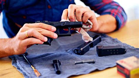 Police officer maintaining pistol