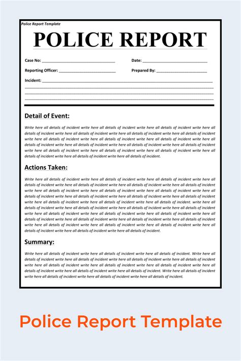 Police Report Template Google Docs