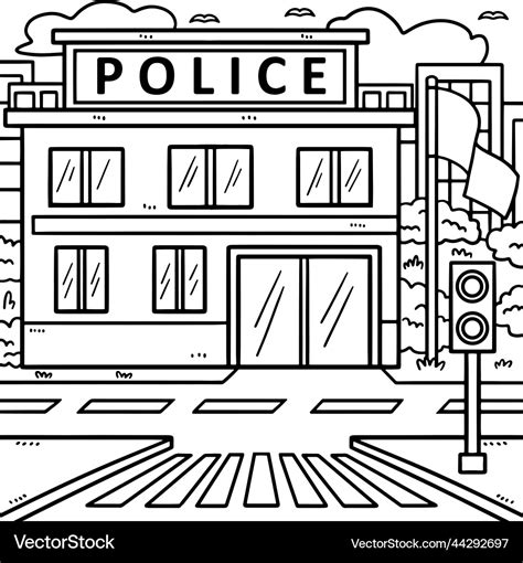 Police Station Coloring Page