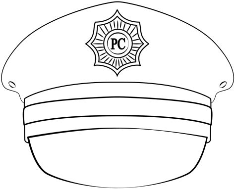 Policeman hat template with fun designs