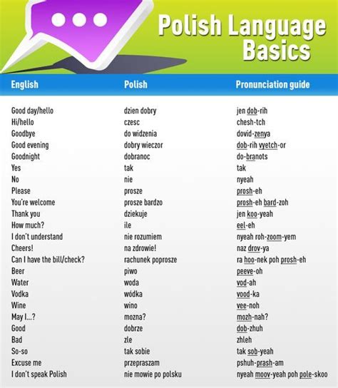 Polish vocabulary list