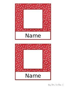 Polka dot cubby name tags