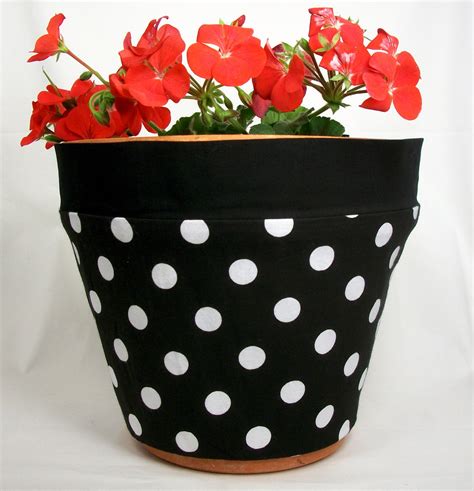 Polka dot flower pot with colorful dots