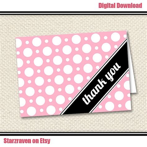 Polka dots thank you card