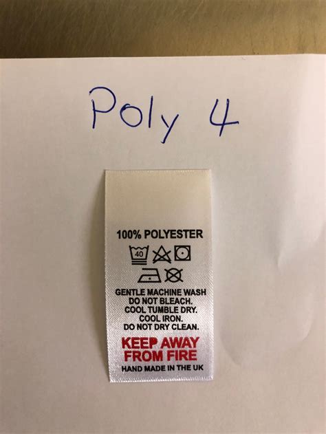 Polyester Care Label