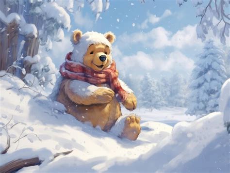 Winnie the Pooh in the Snow