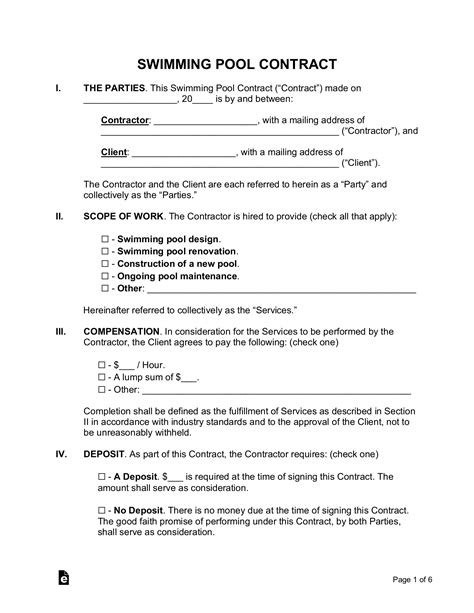 Pool Agreement Template