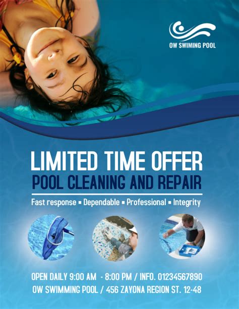 Pool Cleaning Services Flyer Design