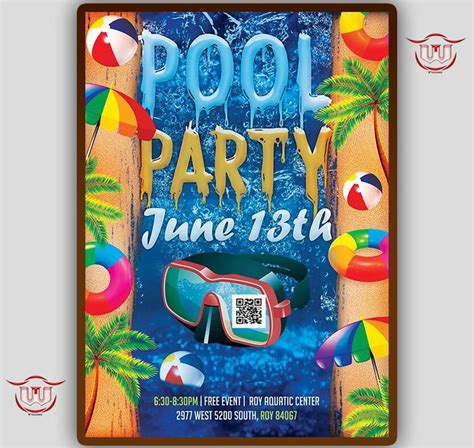 Pool Party Flyer Beach Ball Bash