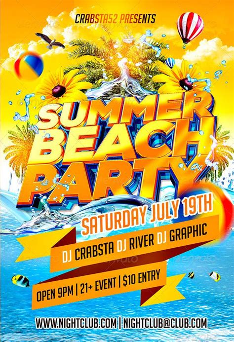 Pool Party Flyer Beach Ball Bash