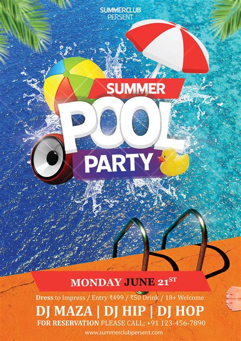 Pool Party Flyer Design Ideas