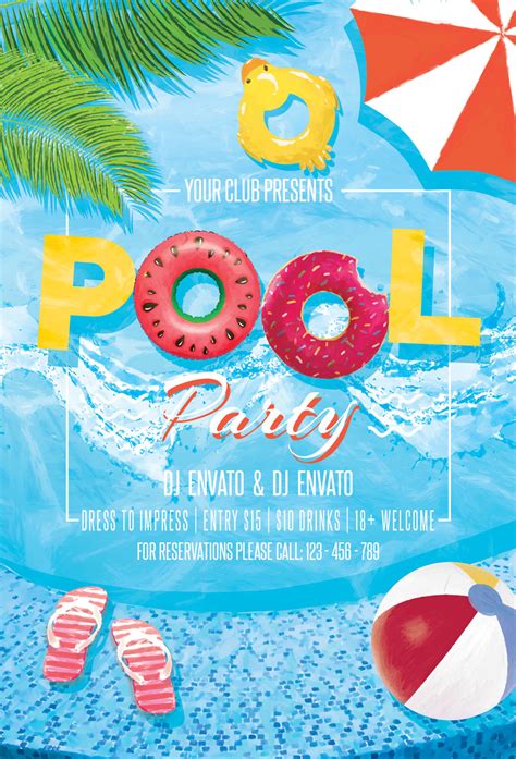 Luau Pool Party Flyer