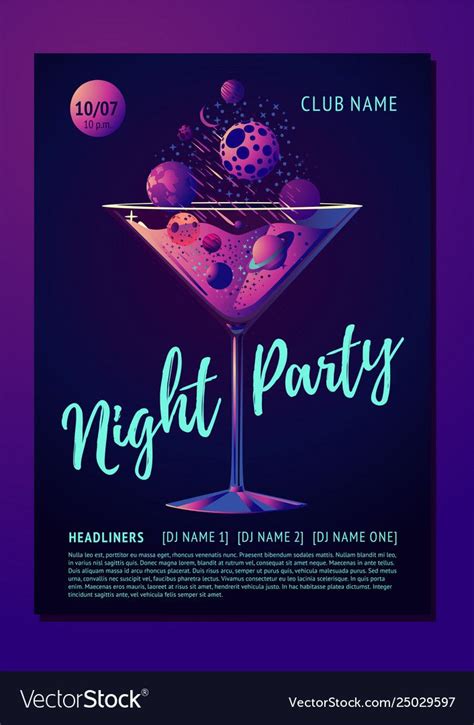 Pool Party Flyer Neon Nights