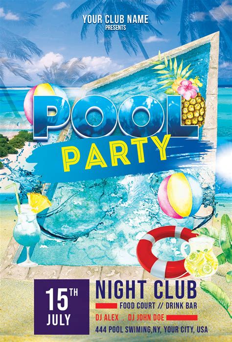 Pool Party Flyer Summer Vibes