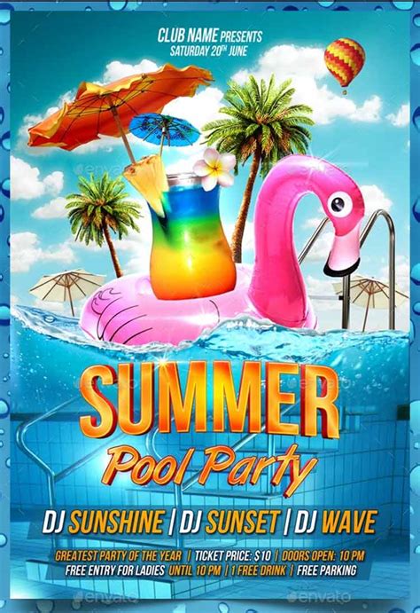 Pool Party Flyer Template 4