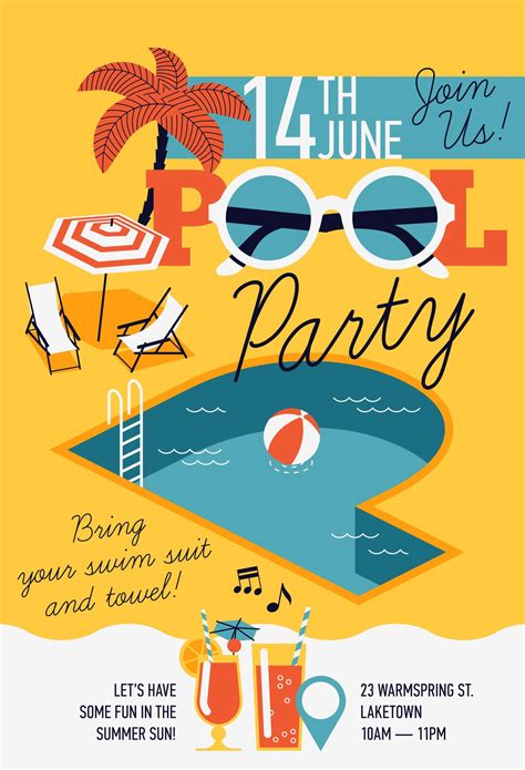 Pool Party Invitation Design