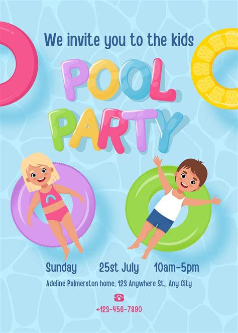 Pool Party Invitation Ideas for Kids