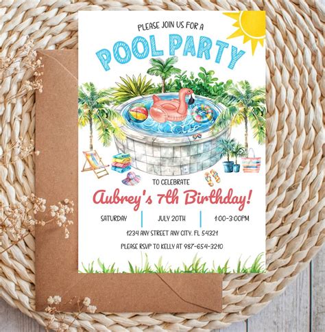 Pool Party Invitation Template