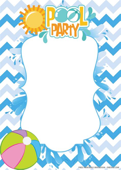 Pool Party Invitation Template 7