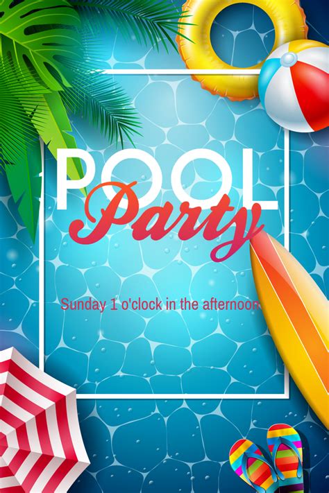 Pool Party Invitation Template