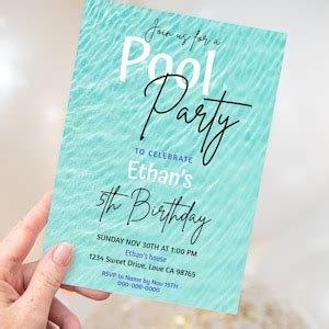 Pool Party Invitation with Photo