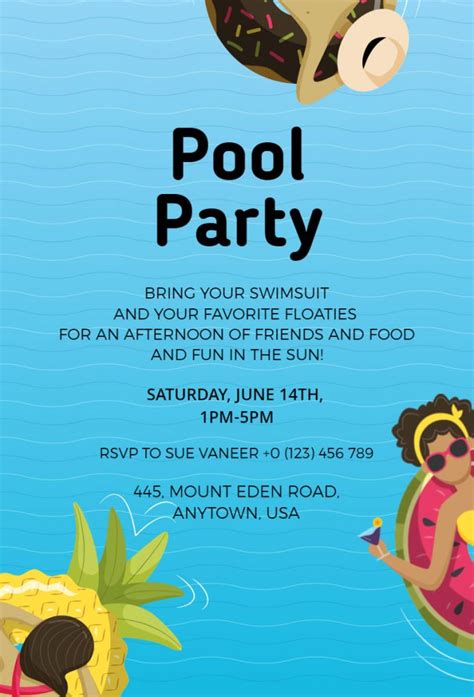 Pool Party Invitation Wording Examples