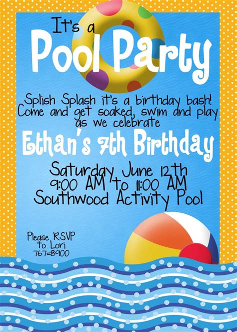 Pool Party Invitation Wording Ideas